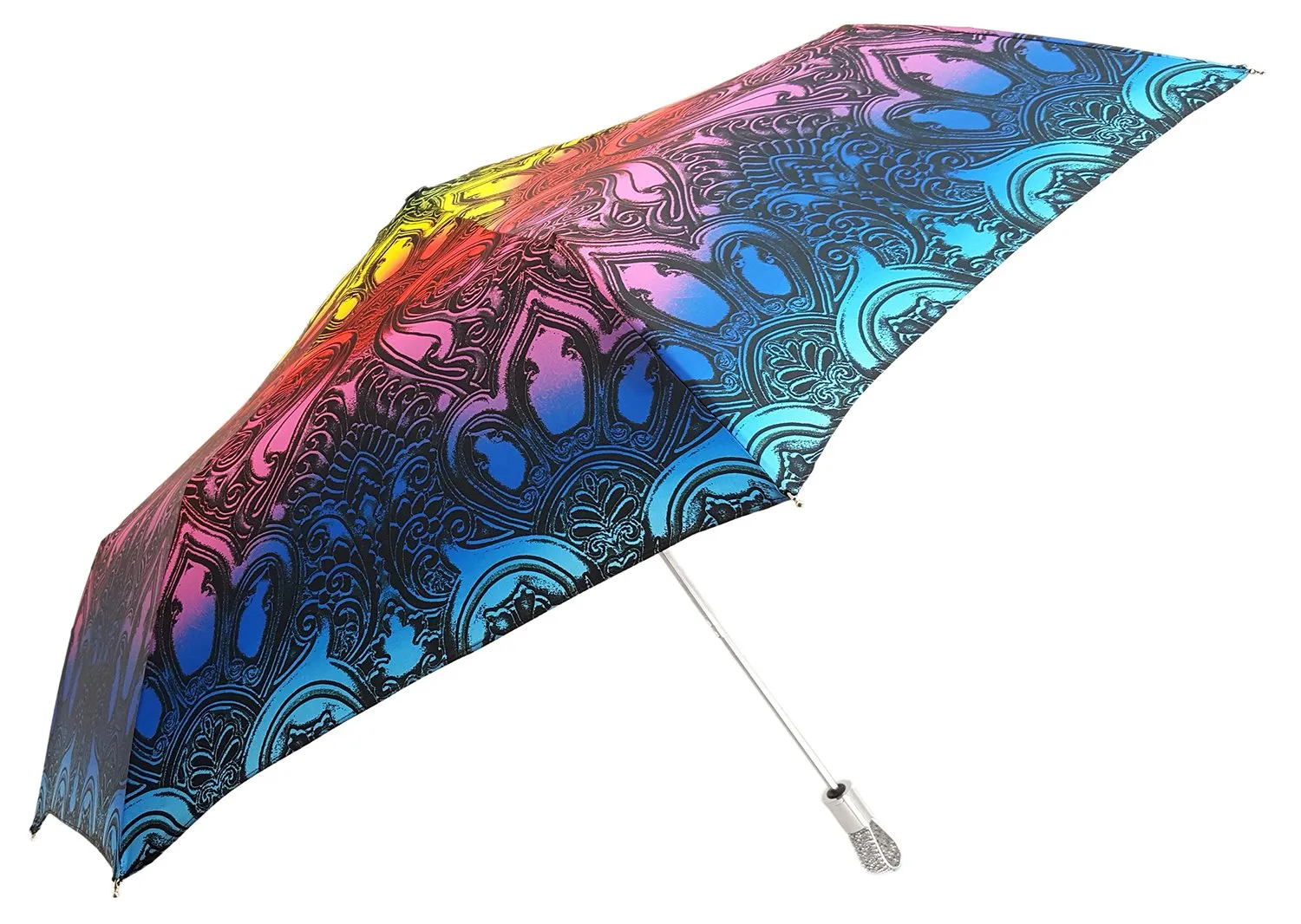 Beautiful Women's Compact Umbrella Embedded With Swarovski Crystals